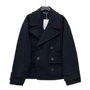 Valentino Black wool double-breasted short coat